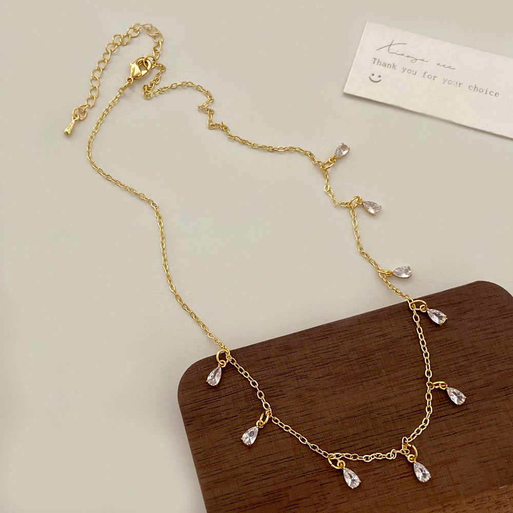 Minority Simple Elegant Women's All-match Super Fairy Zircon Necklace