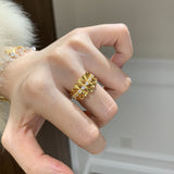 Women's Fashion French Diamond Irregular Ring