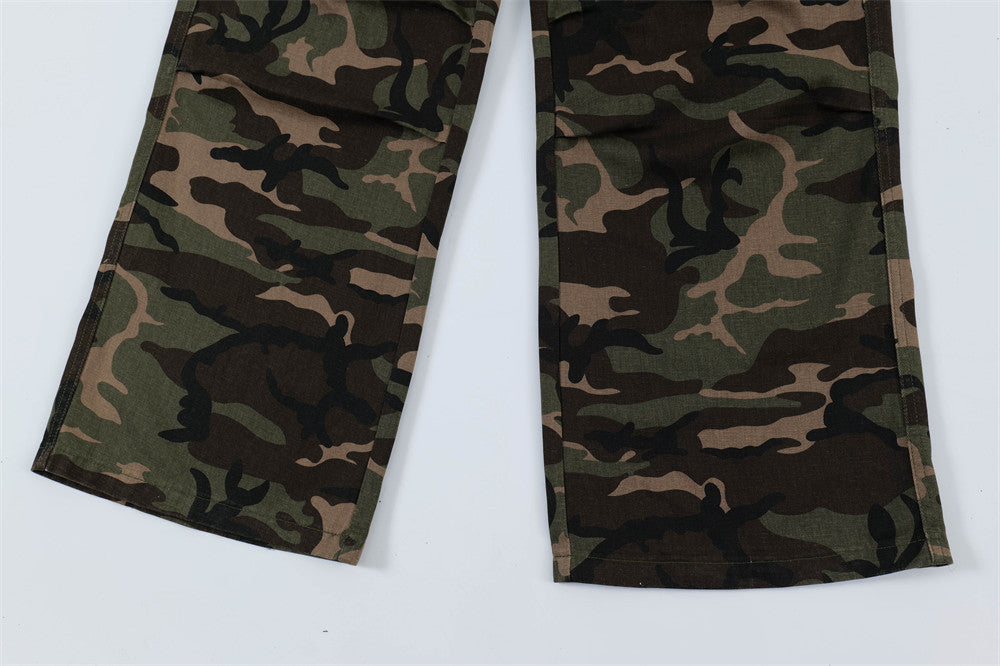 Fashion Personality Camouflage Workwear Trousers Men