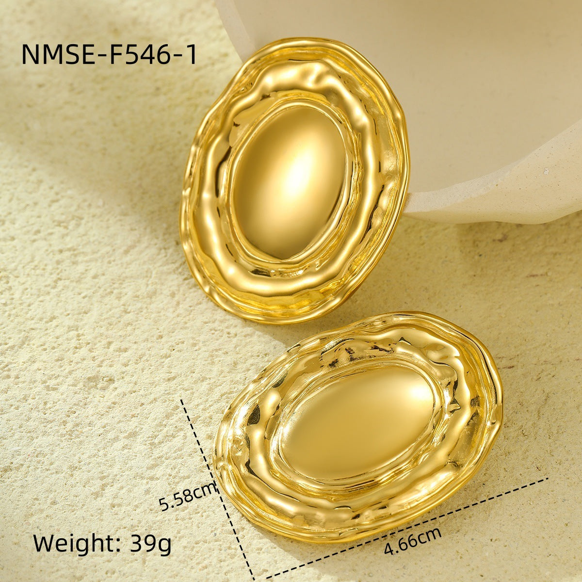 European And American Fashion Ins Exaggerated Titanium Steel Earrings 18K Gold Plating Non-fading Design Sense