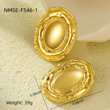 European And American Fashion Ins Exaggerated Titanium Steel Earrings 18K Gold Plating Non-fading Design Sense