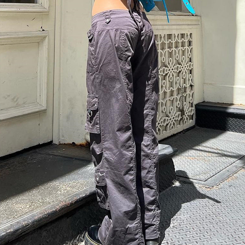 TL337 European And American Street Style Overalls Loose Jeans