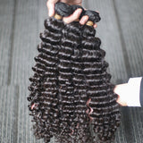 Human Hair Bundles Deep Wave Extensions, Natural Color
