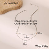 Double-layer Six-pointed Star Rhinestone Pearl Stainless Steel Necklace 18K Gold Plating Ins Design Sense