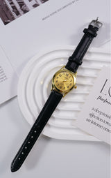 Men's Leather Strap Sports Pointer Quartz Watch