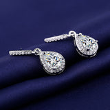 Fashion Drop Shape Ear Studs Micro Inlaid Zircon Earrings