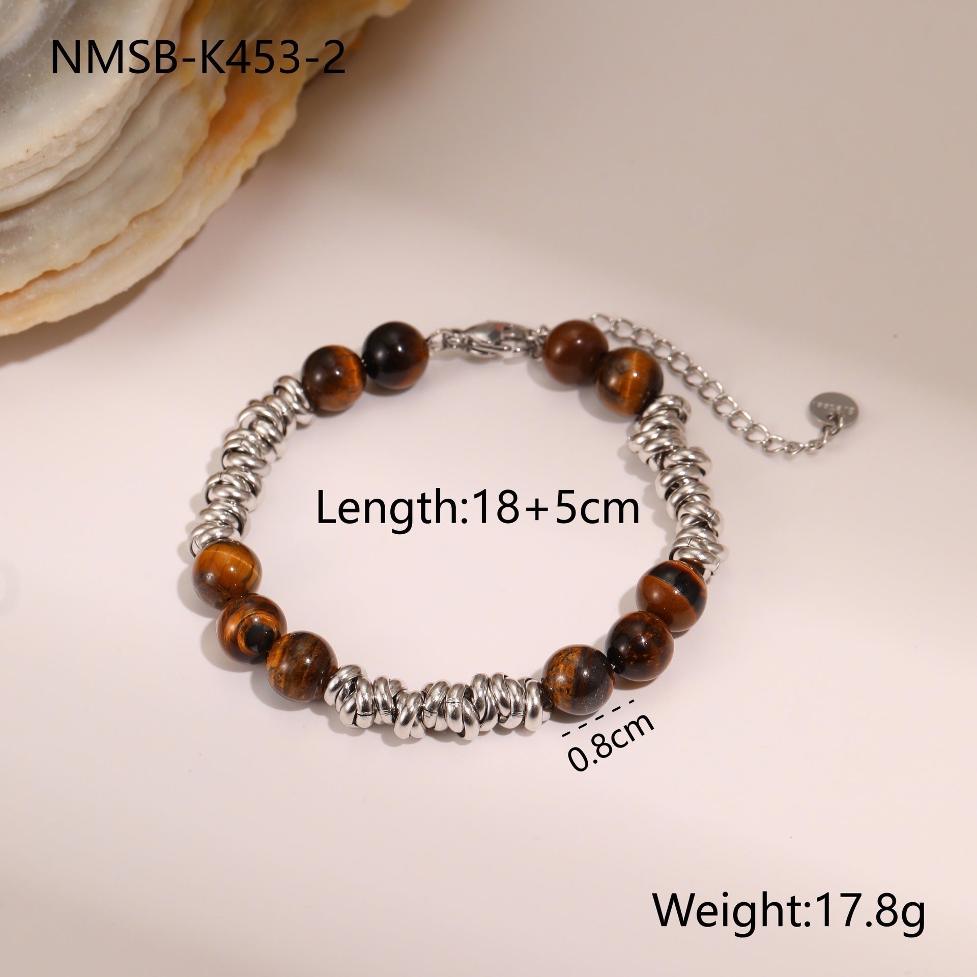 Retro Design Natural Stone Stainless Steel Bracelet Plated With Real Gold Special-interest