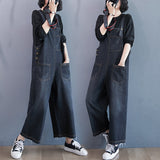 Oversized Nine - Quarter Wide Leg Jean Suspenders