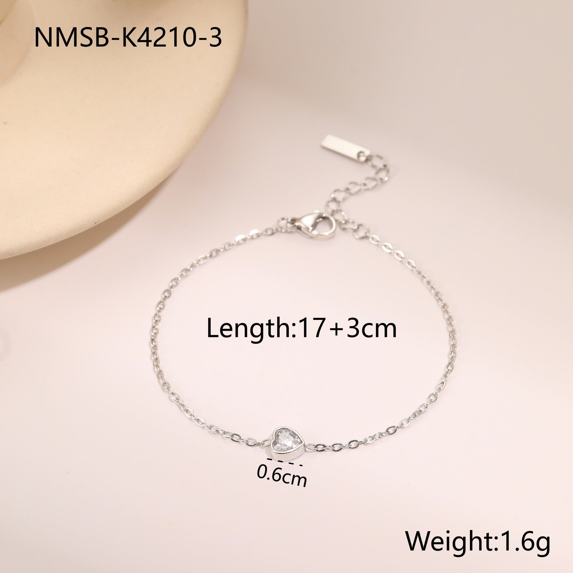 European And American Fashion Love Small Diamond Round Diamond Zircon Bracelet Gold Plated Stainless Steel