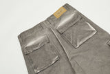 Three-dimensional Cut Washed Dirty Mud Baggy Wide-leg Jeans