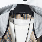 Men's Casual Plaid Long Sleeve Hooded Shirt