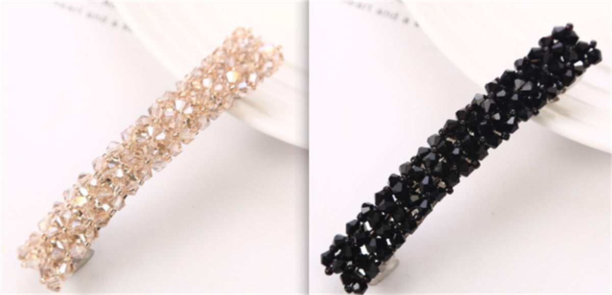 Hairpin Four Rows Of Crystal Braided Spring Clip Hair Accessories For Women
