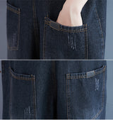 Oversized Nine - Quarter Wide Leg Jean Suspenders