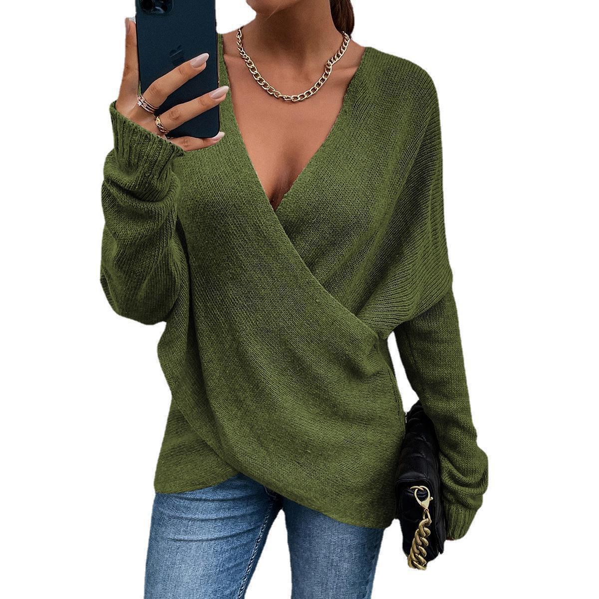 New Cross Loose Outer Wear Women's Knitted Sweater
