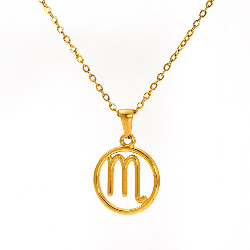 Fashion Titanium Steel Necklace Twelve Constellation