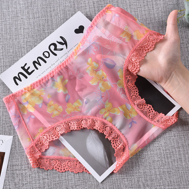 Ladies Printed Mesh Japanese Perspective Panties
