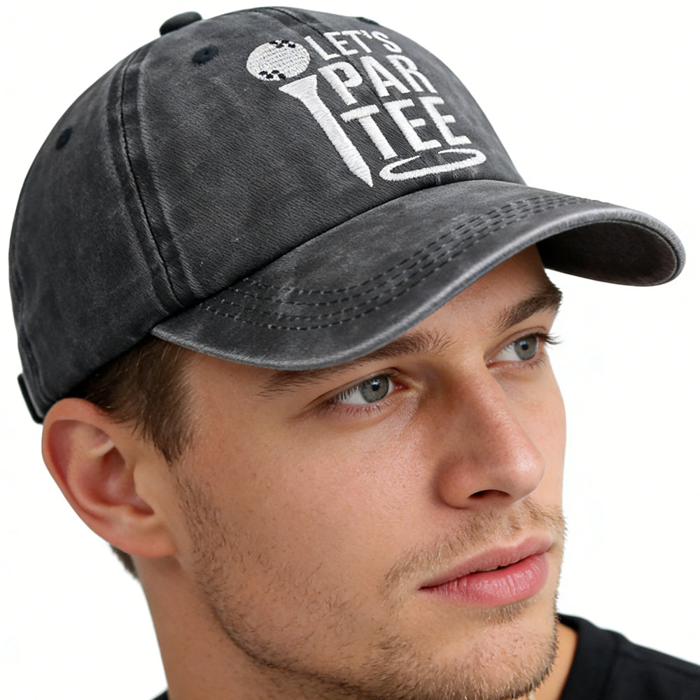 2pcs Golf Gifts Hats Par Tee Hats For Men Women, Adjustable Embroidered Wash Cotton Baseball Cap