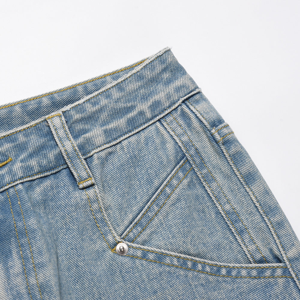 Fashionable White Straight Jeans For Men