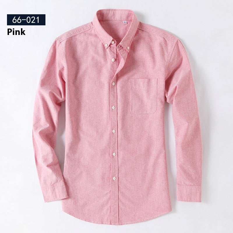 Men's Cotton Oxford Business Casual Long Sleeve Shirt