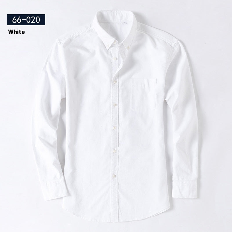 Men's Cotton Oxford Business Casual Long Sleeve Shirt