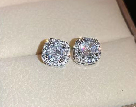 Square Diamond Female Simple Cold Style Earrings