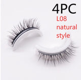 Reusable 3D Mink Lashes Natural False Eyelashes Self Adhesive Fake Glue Free Makeup Eyelash Extension Silk