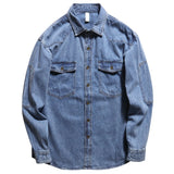 Loose Fashion Brand Long Sleeve Denim Shirt Couple Thin Top