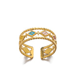 Simple Stainless Steel Hollow Sun Dripping Ring