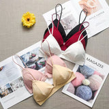 Summer Ladies Ice Silk Wrapped Chest French Triangle Cup With Chest Pad