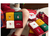 Christmas Gift Box Socks Cotton Mid-Calf Socks For Fall,Winter Women's Embroidered Socks Holiday Gifting Specialty Women's Socks Womenswear