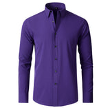 Korean Slim-fit Solid Color Shirt Men's Shirt