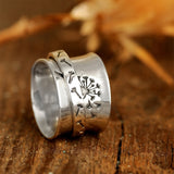 European And American Rotatable Simple Trendy Flower Ring