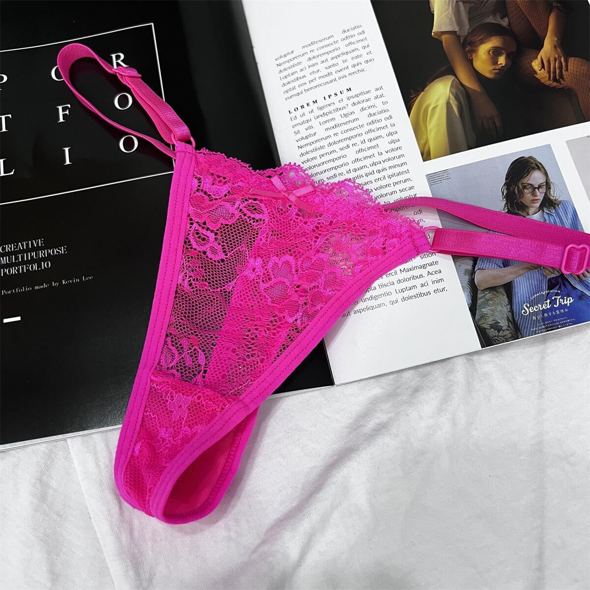 Hollow Lace Adjustable Buckle Low Waist Soft Comfortable Underwear Women