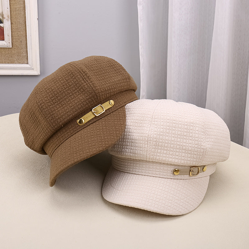 Women's Outdoor Warm Sunshade Pleated Octagonal Hat