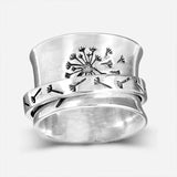 European And American Rotatable Simple Trendy Flower Ring