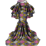 African Print Traditional Fishtail Dress Floor-length Dress