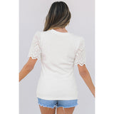 European And American Leisure Style Slim Thread Short Sleeve Top