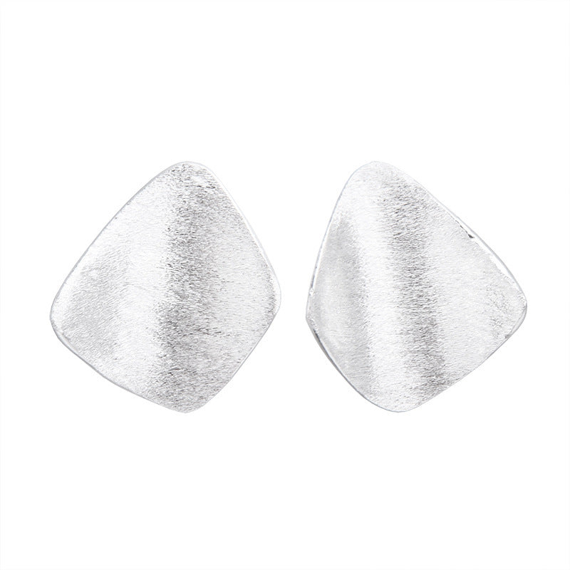 Fashion Frosted Brushed Square Stud Earrings