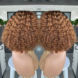 Cross-border E-commerce Exclusively For Ombre Curly Bobo1b30 Human Hair Lace Wig