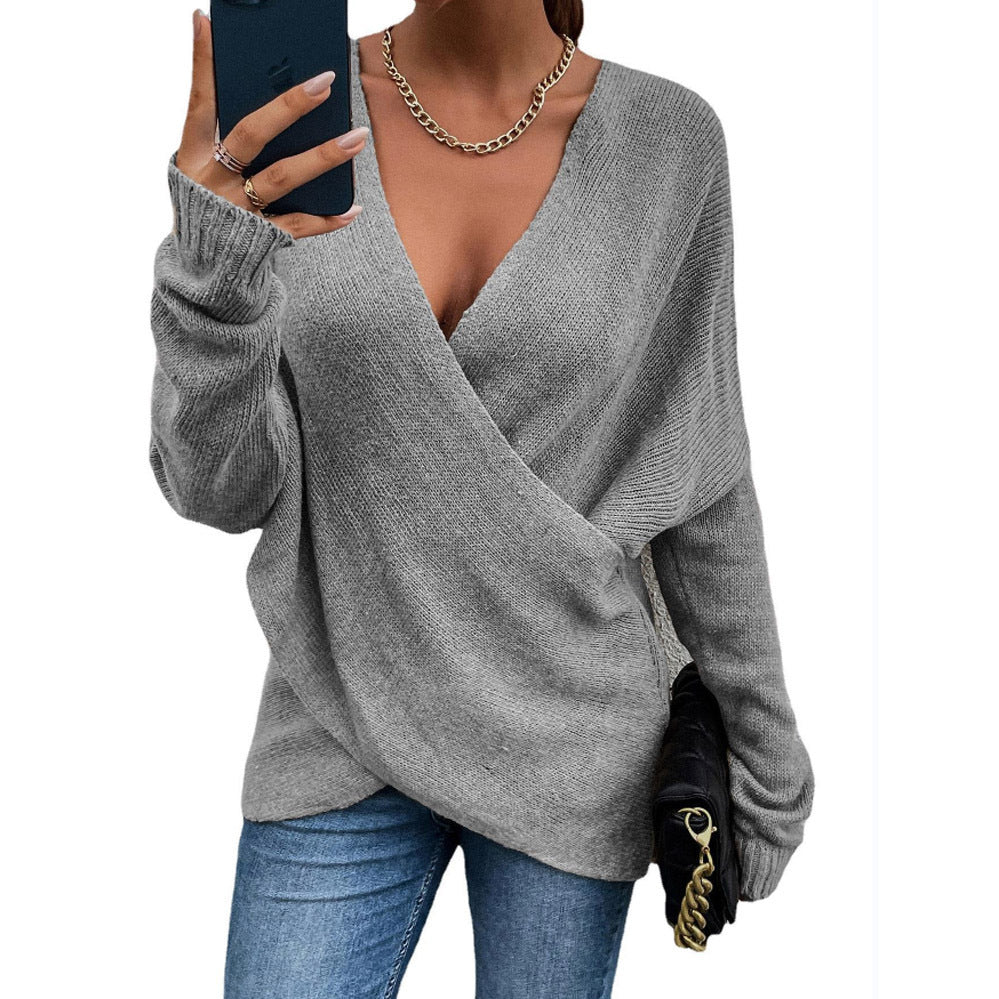 New Cross Loose Outer Wear Women's Knitted Sweater
