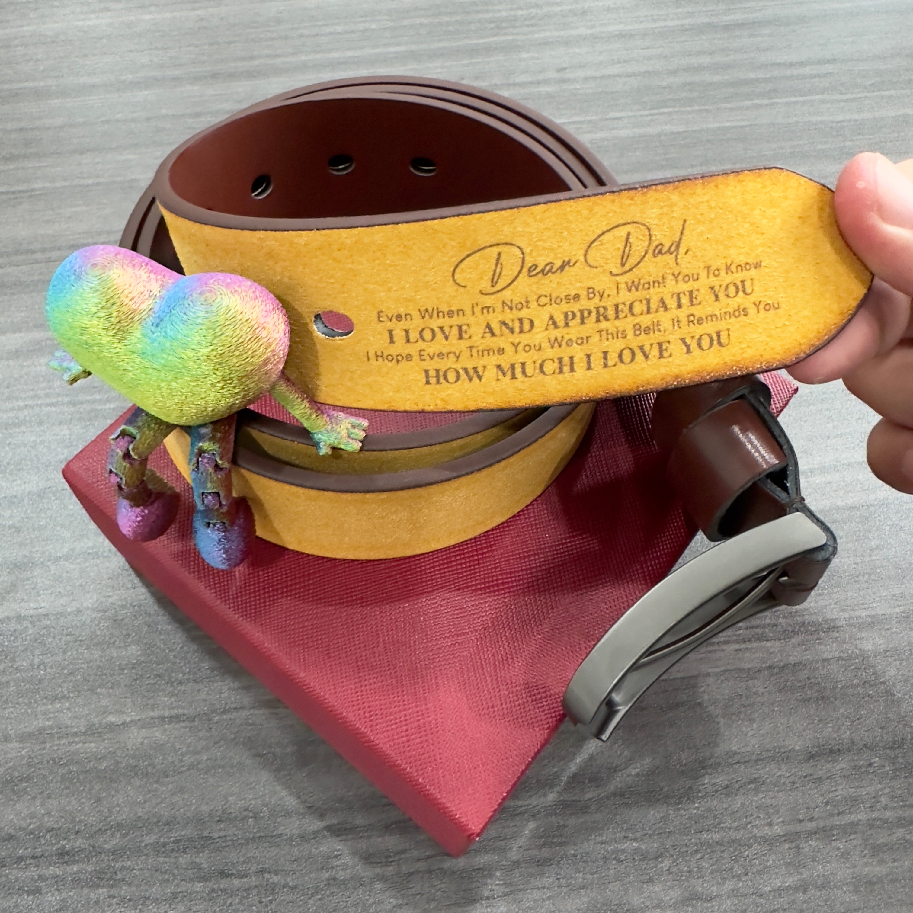 Belt For Dad - Brown - Red