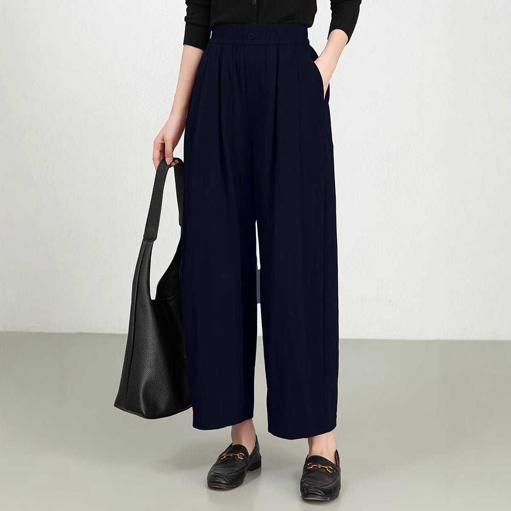 Women's Fine Twill Sandcard Elastic Waist Casual Pants