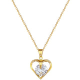 Light Luxury Temperament Real Gold Gorgeous Loving Heart Zircon Necklace For Women