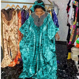 Printed Sequined Headscarf Loose Robe African European And American National Style Robe Dress