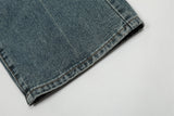 Ripped Knee Jeans Men Straight-leg Trousers