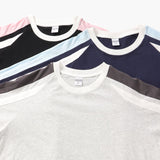American-style Retro Contrast Color Pull-up Design Short-sleeved T-shirt
