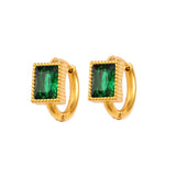Special-interest Design Square Zircon Stainless Steel Earrings