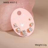 Three-to-one Card Titanium Steel Ear Studs