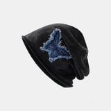 Lazy Pile Heap Cap Children Solid Color Curling Sleeve Cap Butterfly Retro