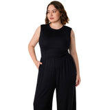 Women's Fashion Casual Pure Color All-matching Jumpsuit